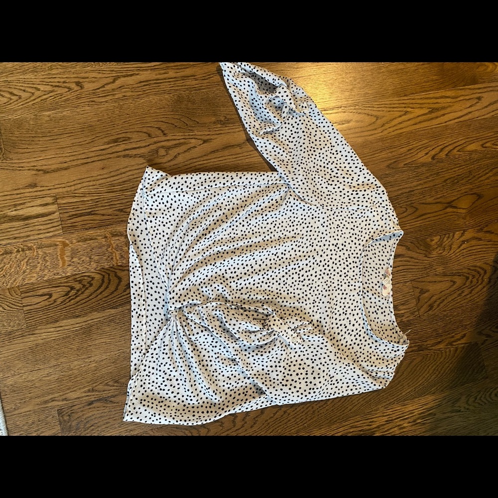 White polka dot blouse